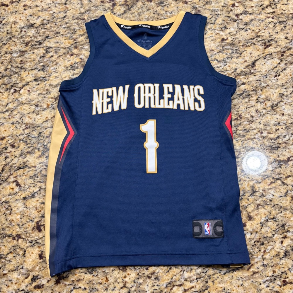 Fanatics Zion Williamson New Orleans Pelicans Jersey Boy Small Navy NBA #1